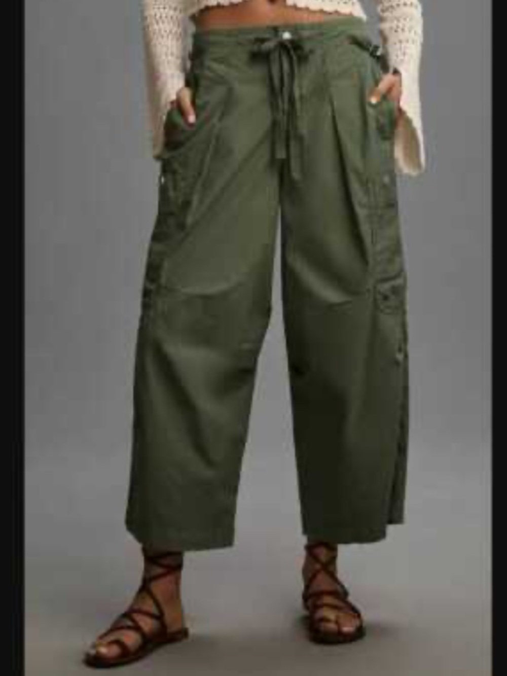 Anthropologie Pilcro Army Green Slouchy Surplus Cargo Pants Size Small